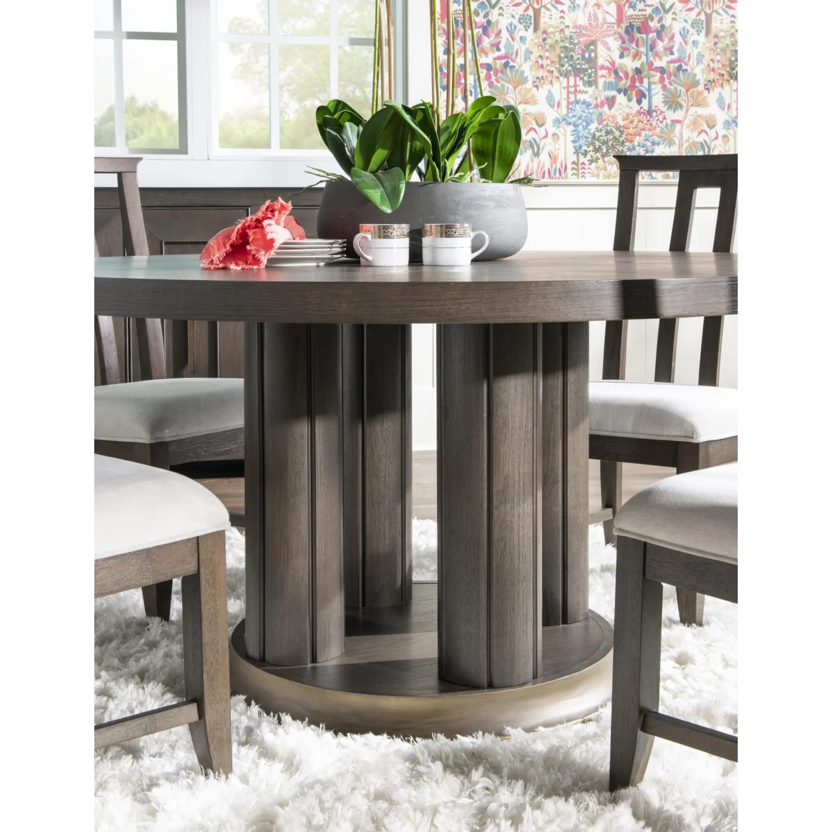 Complete Round Dining Table Dining Tables Brown 11