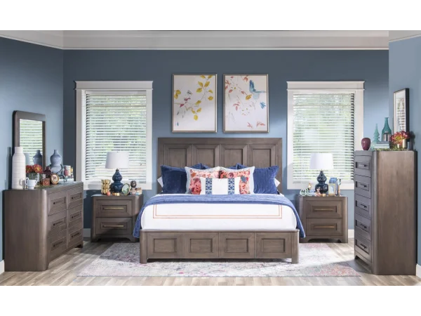 Complete Queen Panel Bed 5/0, 6 Drawer Dresser, Mirror, 2 Drawer Nightstand With Wood Top Bedroom Sets Bedroom Sets
