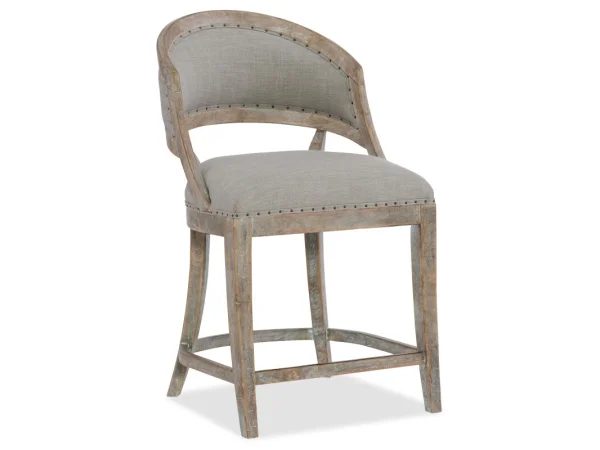 Boheme Garnier Barrel Back Counter Stool Barstools Barstools