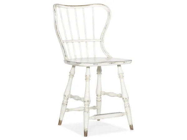 Ciao Bella Spindle Back Counter Stool-White Barstools Barstools