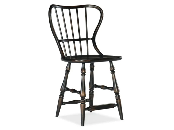 Ciao Bella Spindle Back Counter Stool-Black Barstools Barstools