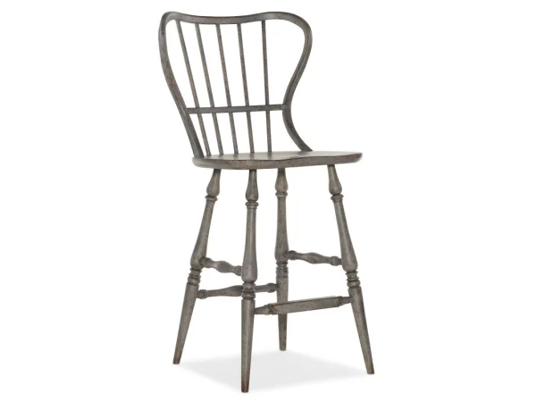 Ciao Bella Spindle Back Bar Stool-Speckled Gray Barstools Barstools