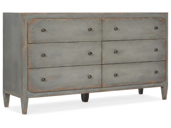 Ciao Bella Six-Drawer Dresser- Speckled Gray Dressers Dressers