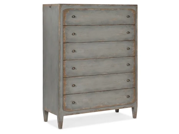 Ciao Bella Six-Drawer Chest- Speckled Gray Chests Chests