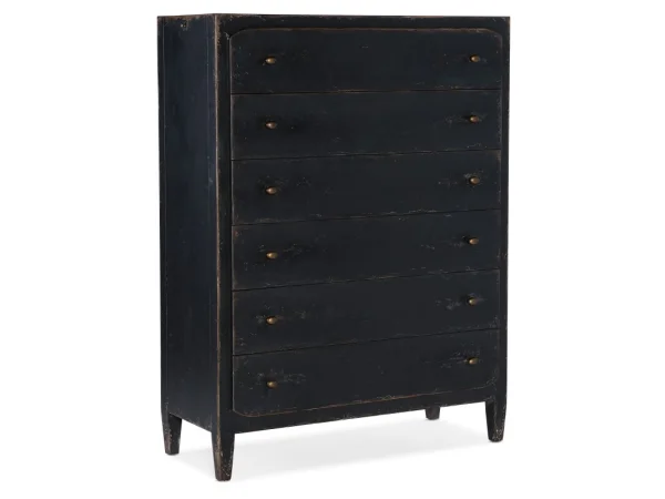 Ciao Bella Six-Drawer Chest- Black Chests black