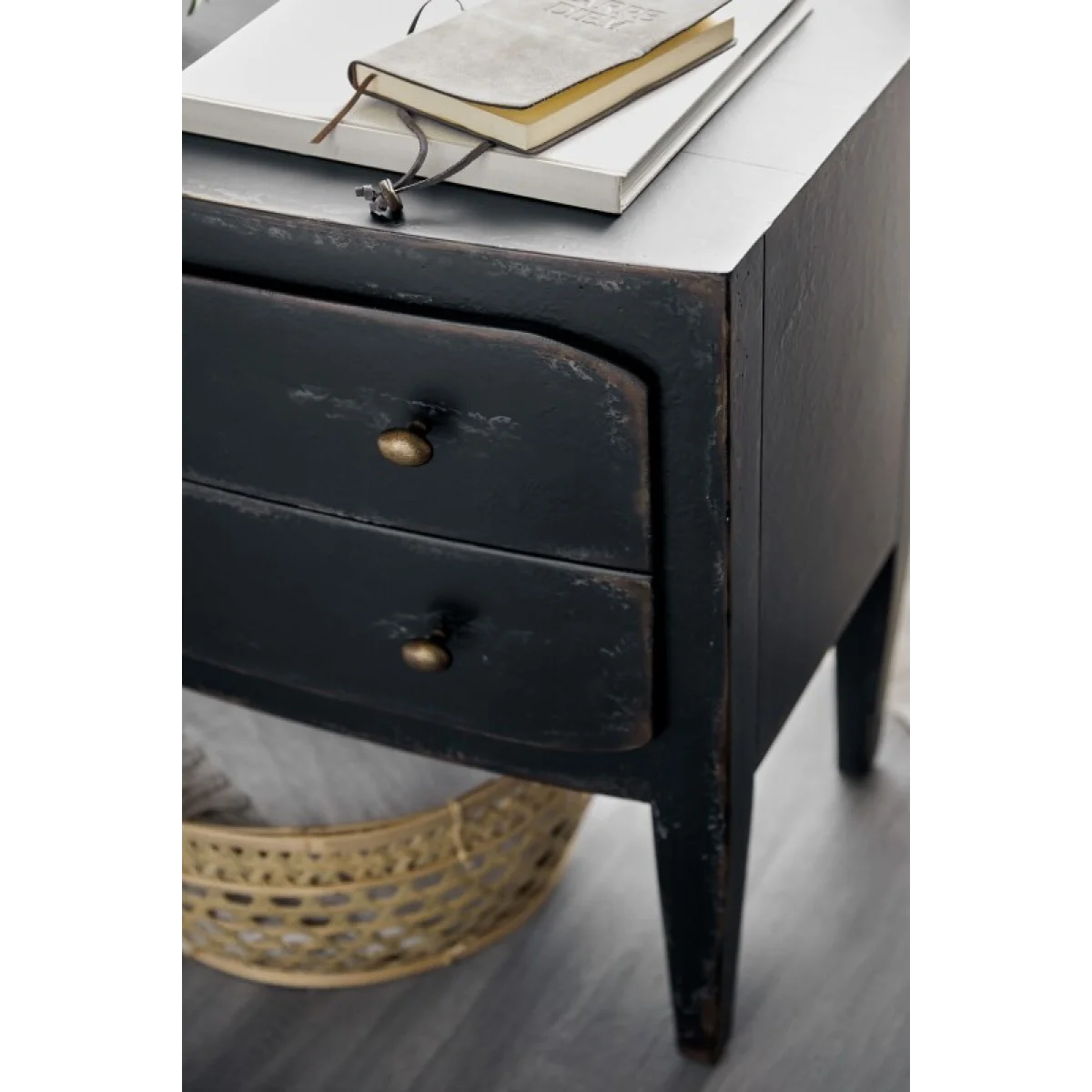 Ciao Bella Two-Drawer Nightstand- Black Nightstands black 7