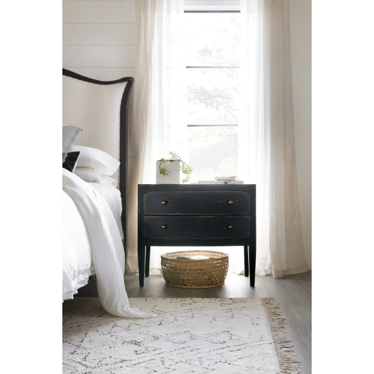 Ciao Bella Two-Drawer Nightstand- Black Nightstands black 10