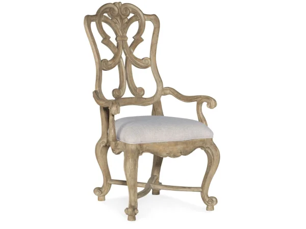 Castella Wood Back Arm Chair Chairs & Benches Beige