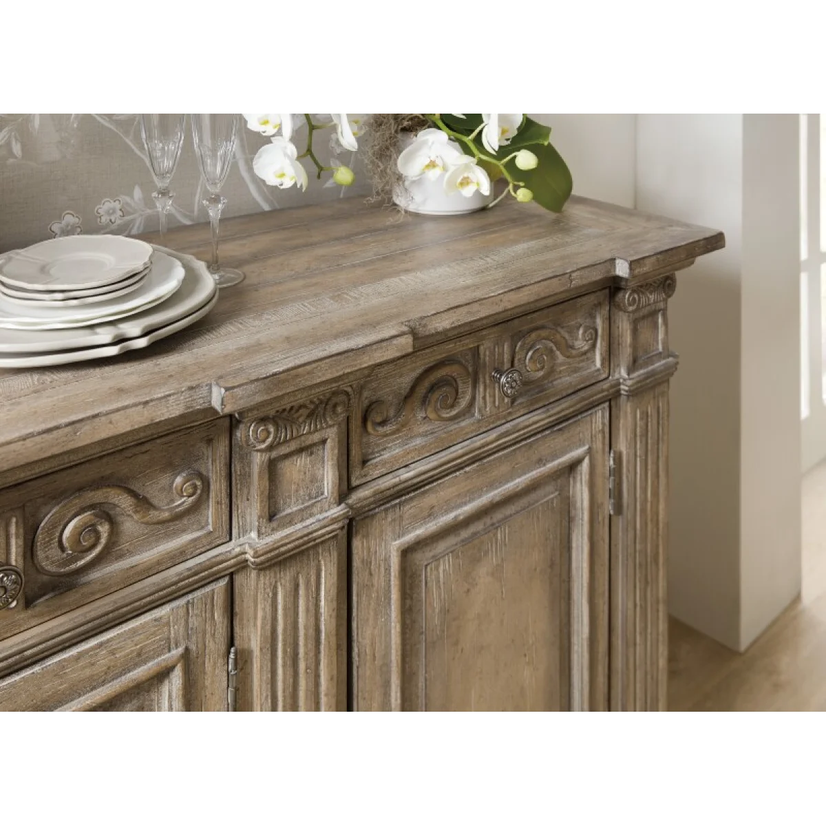 Castella 72in Credenza Dining Storage Brown 8