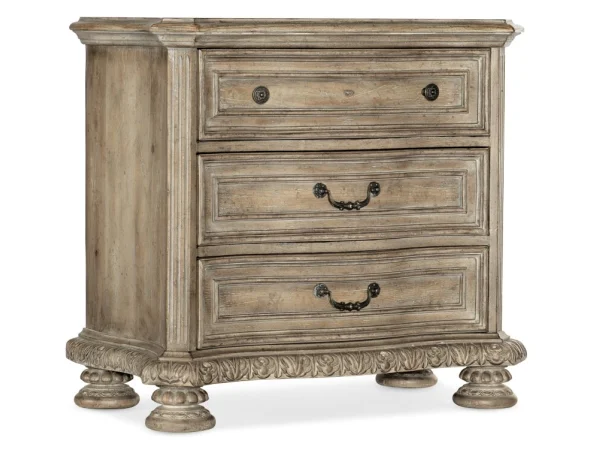 Castella Three Drawer Nightstand Nightstands Brown