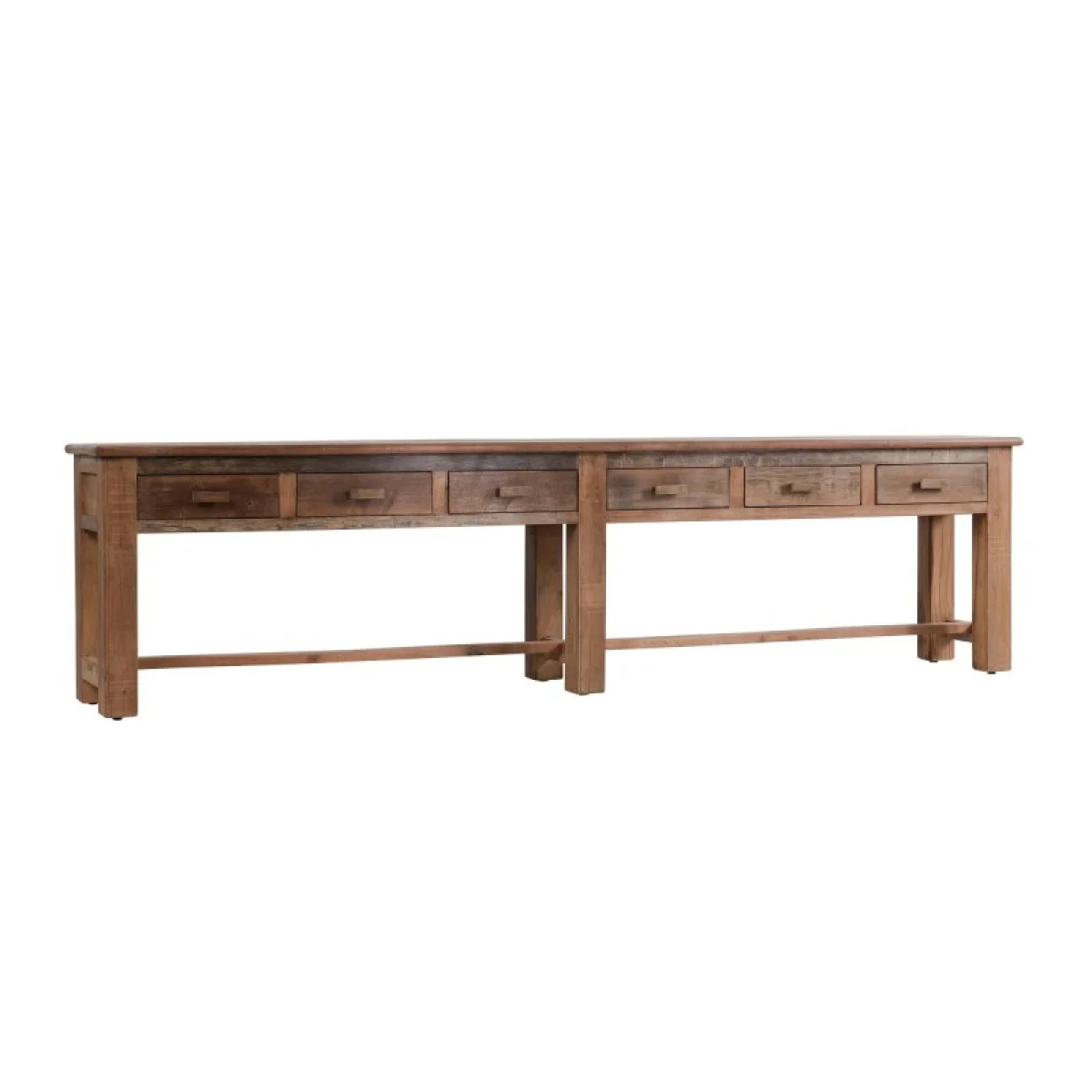 Ezra Reclaimed Wood 6dwr Console Table Console Tables Brown 6
