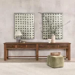 Ezra Reclaimed Wood 6dwr Console Table Console Tables Brown 26