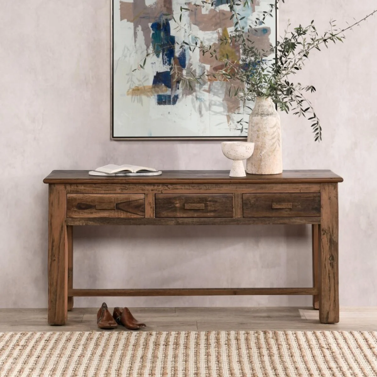 Ezra Reclaimed Wood 3dwr Console Table Console Tables Brown 9
