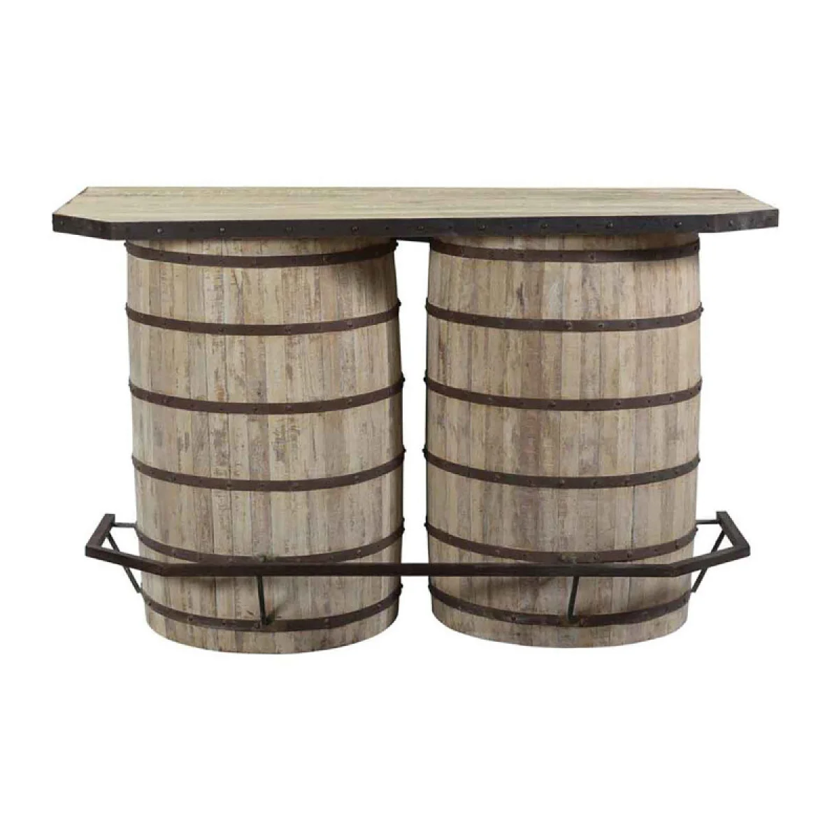 64″ Reclaimed Wood Barrel Bar Bar Furniture Bar Furniture 4