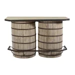 64″ Reclaimed Wood Barrel Bar Bar Furniture Bar Furniture 6