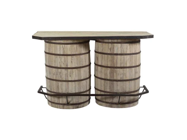 64″ Reclaimed Wood Barrel Bar Bar Furniture Bar Furniture