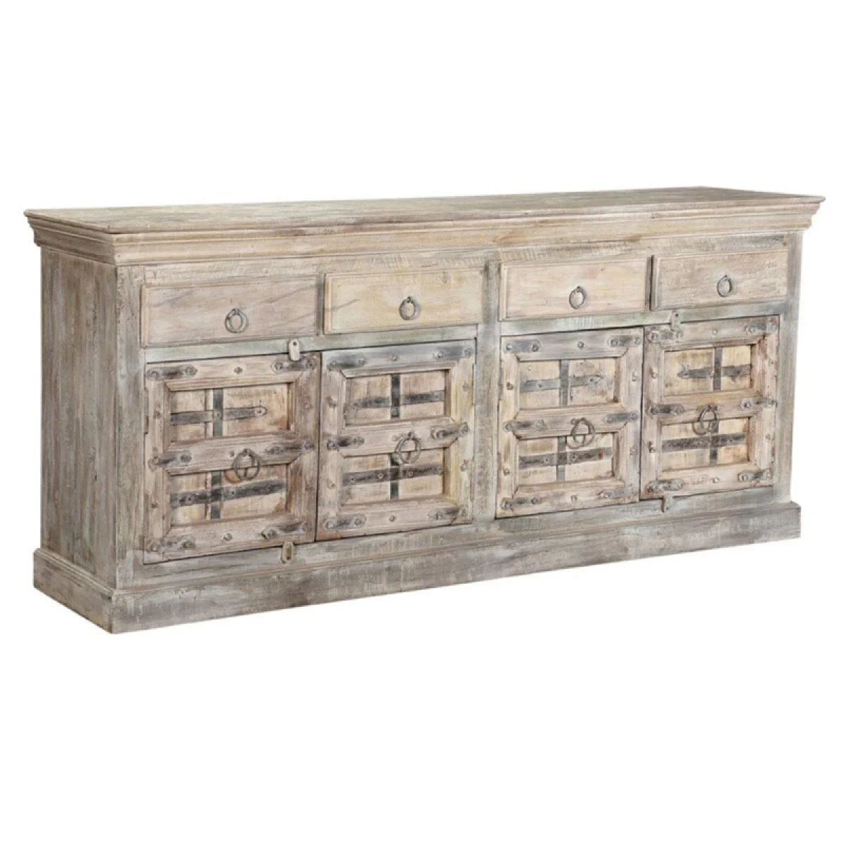 Alta 89in 4dr 4dwr Sideboard Bleached White Dining Storage Classic Home 4