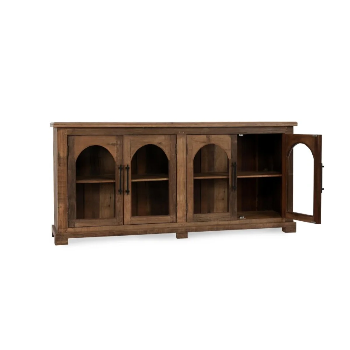 Zion Reclaimed Wood 4dr Cabinet Dining Storage Brown 9