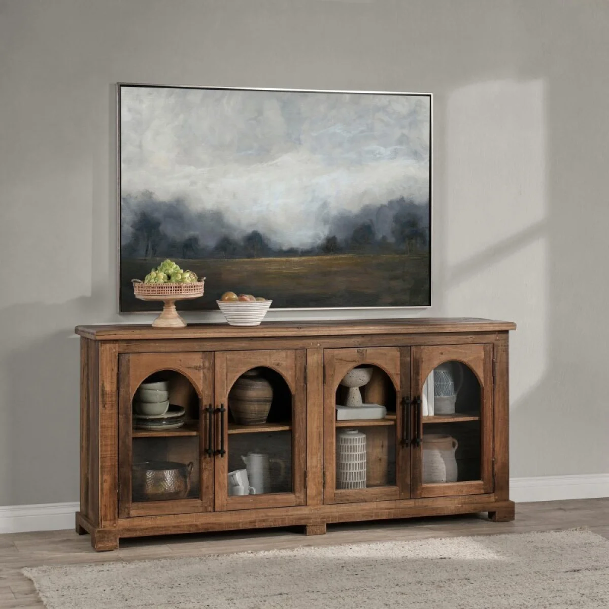 Zion Reclaimed Wood 4dr Cabinet Dining Storage Brown 14
