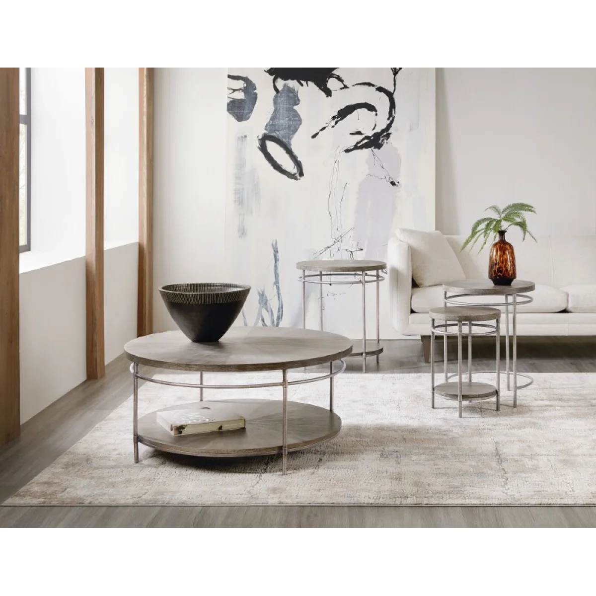 Commerce and Market Round Cocktail Table Cocktail & Coffee Tables Brown 7