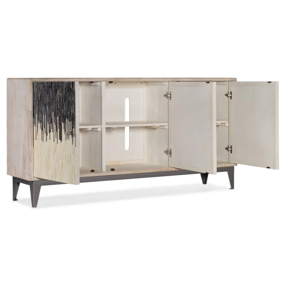 5936-55 Three Door Console Entertainment Stands Cream 6