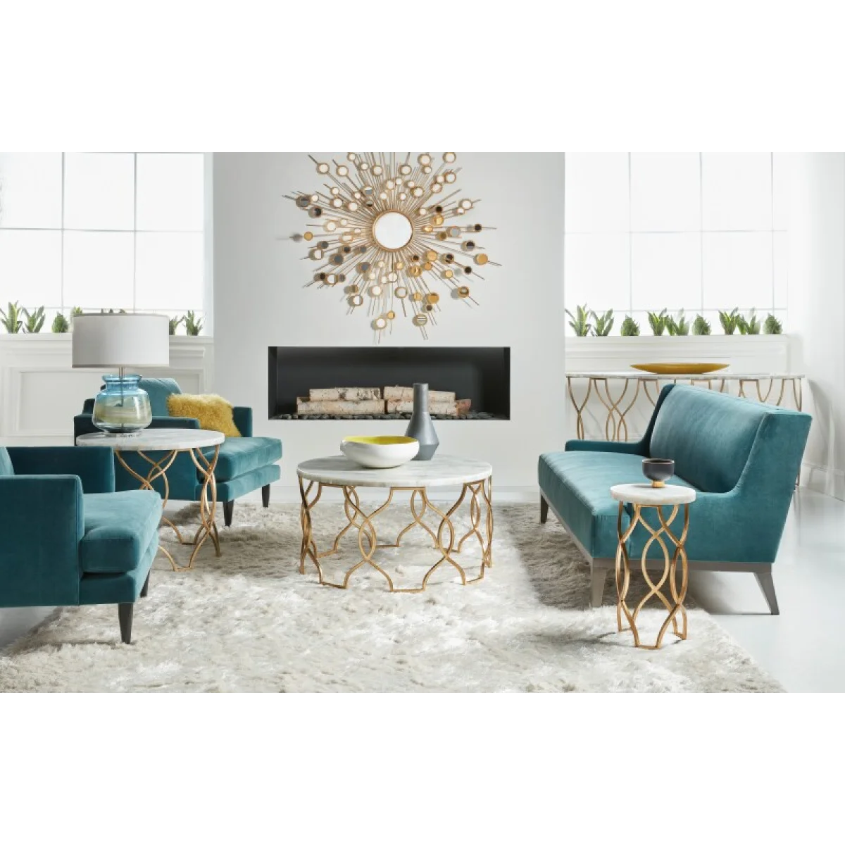 Melange Corrina Round Lamp Table End tables End Tables 7