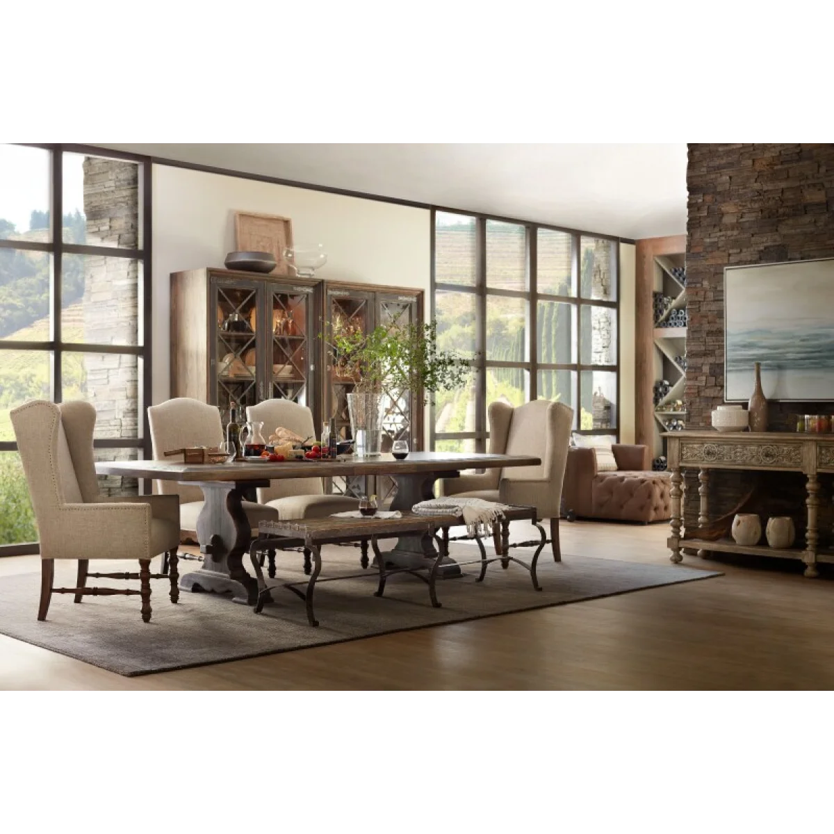 Hill Country Bandera 86in Table with 2-18in Leaves Dining Tables Brown 10
