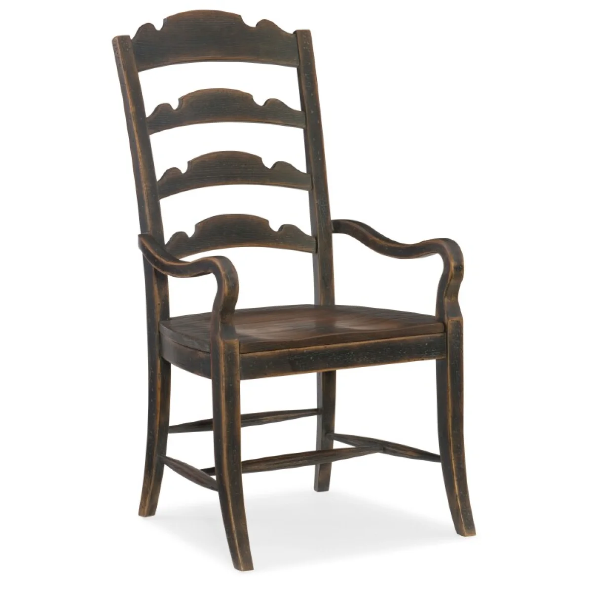 Hill Country Twin Sisters Ladderback Arm Chair Chairs & Benches Blacks 4