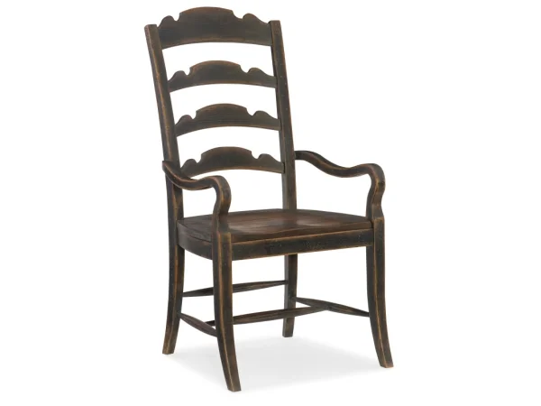 Hill Country Twin Sisters Ladderback Arm Chair Chairs & Benches Brown 12