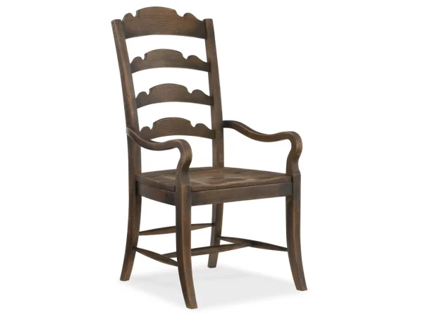Hill Country Twin Sisters Ladderback Arm Chair Chairs & Benches Brown