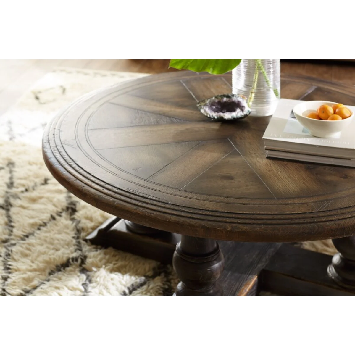 Hill Country Medina Round Cocktail Table Cocktail & Coffee Tables Brown 8