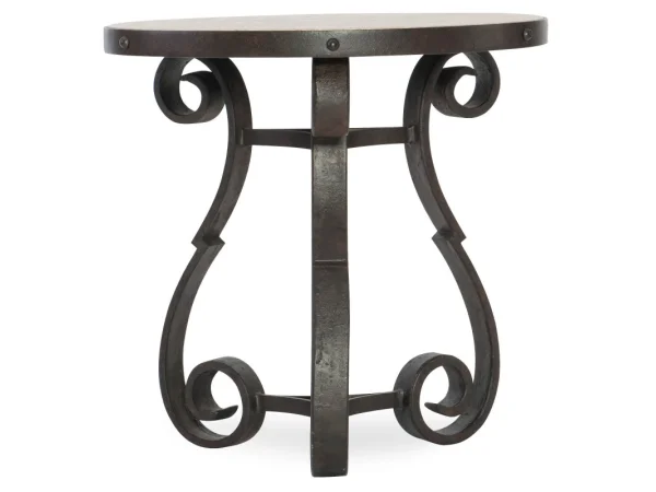 Hill Country Luckenbach Metal and Stone End Table End tables Blacks