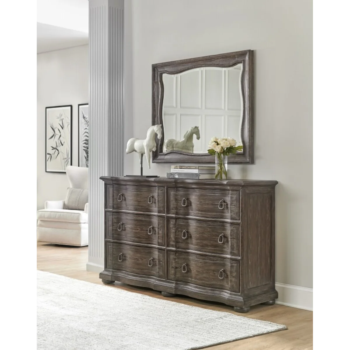 Traditions Six-Drawer Dresser Dressers Brown 7