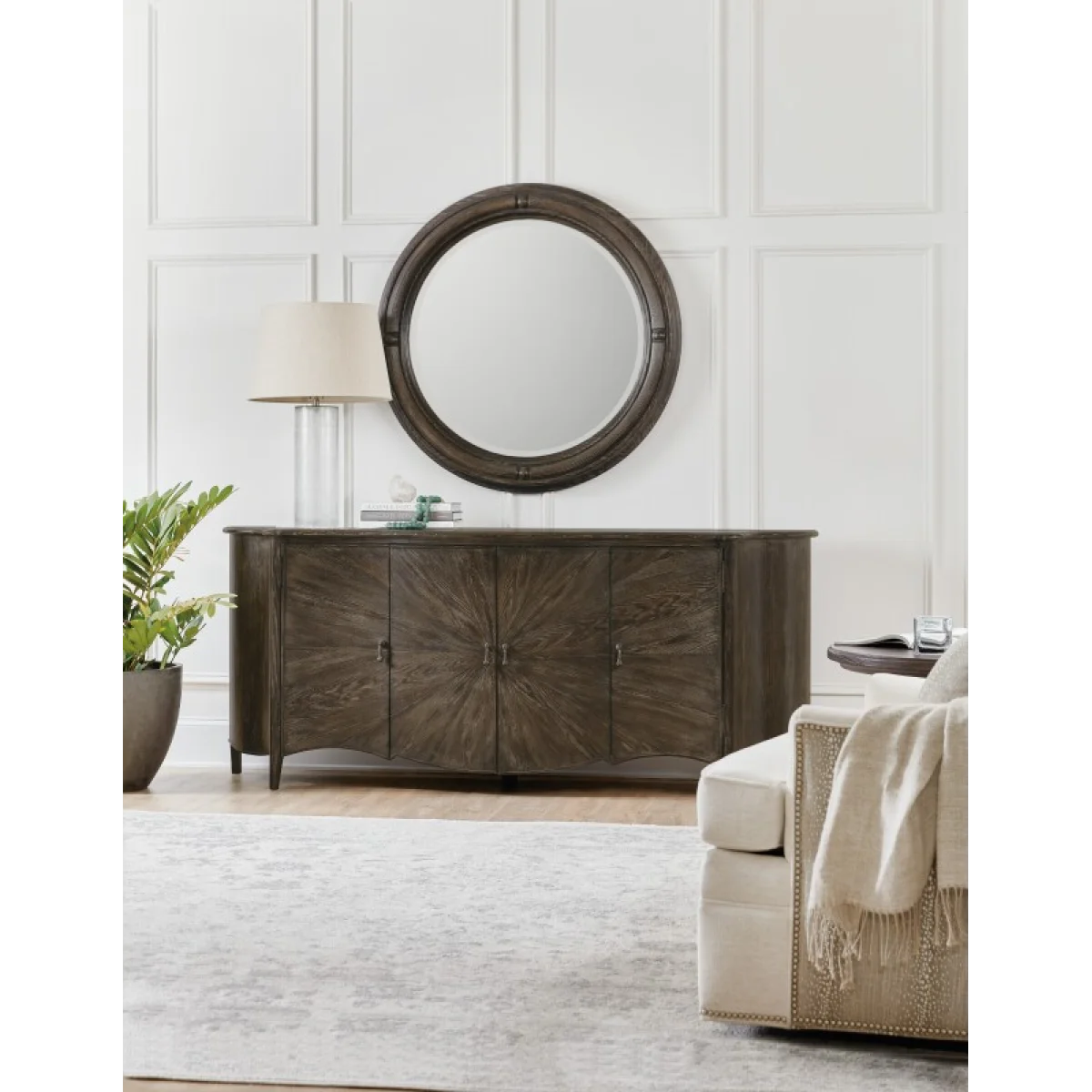 Traditions Round Mirror Bedroom Mirrors Brown 6