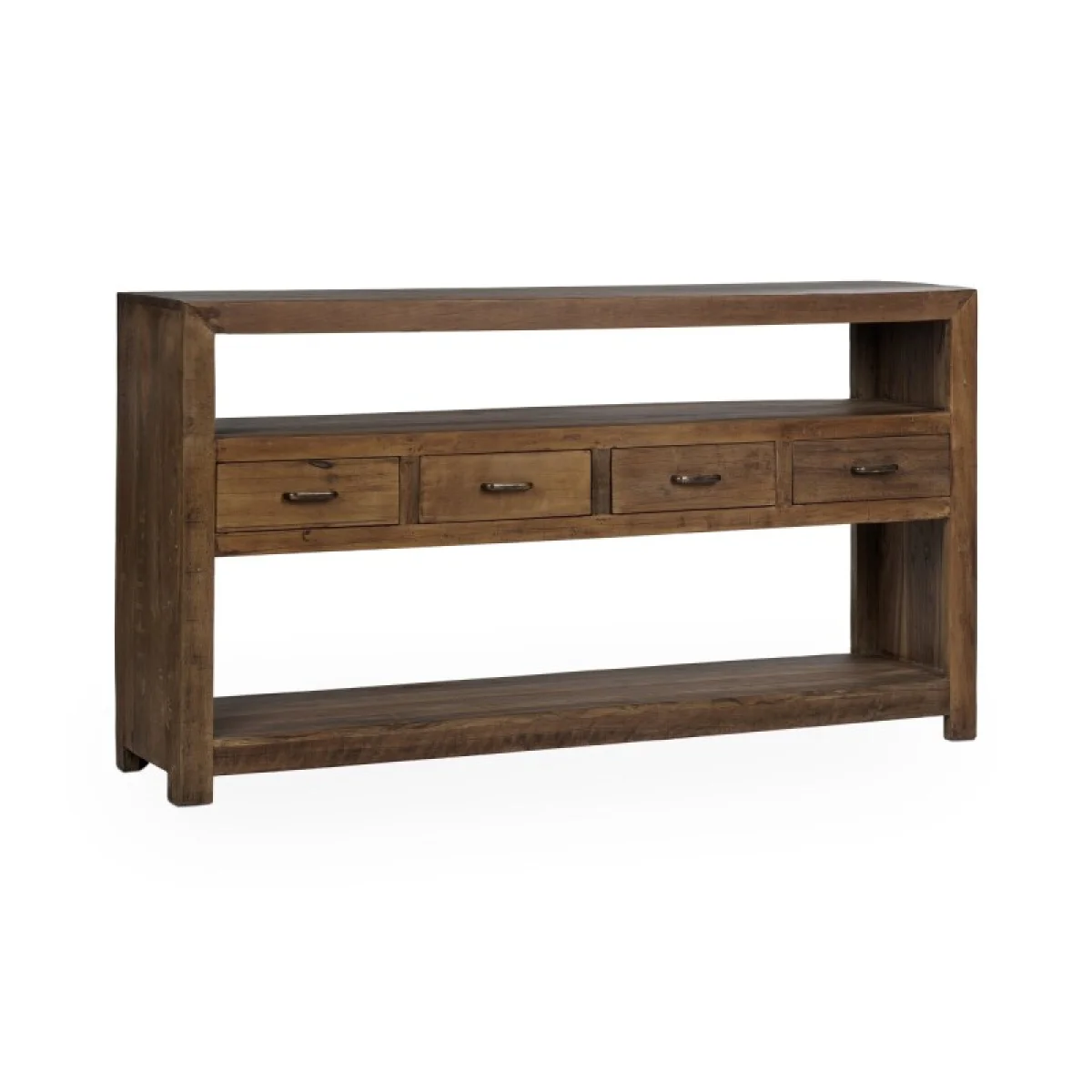 Mattai Reclaimed Wood 4dwr Console Console Tables Brown 4