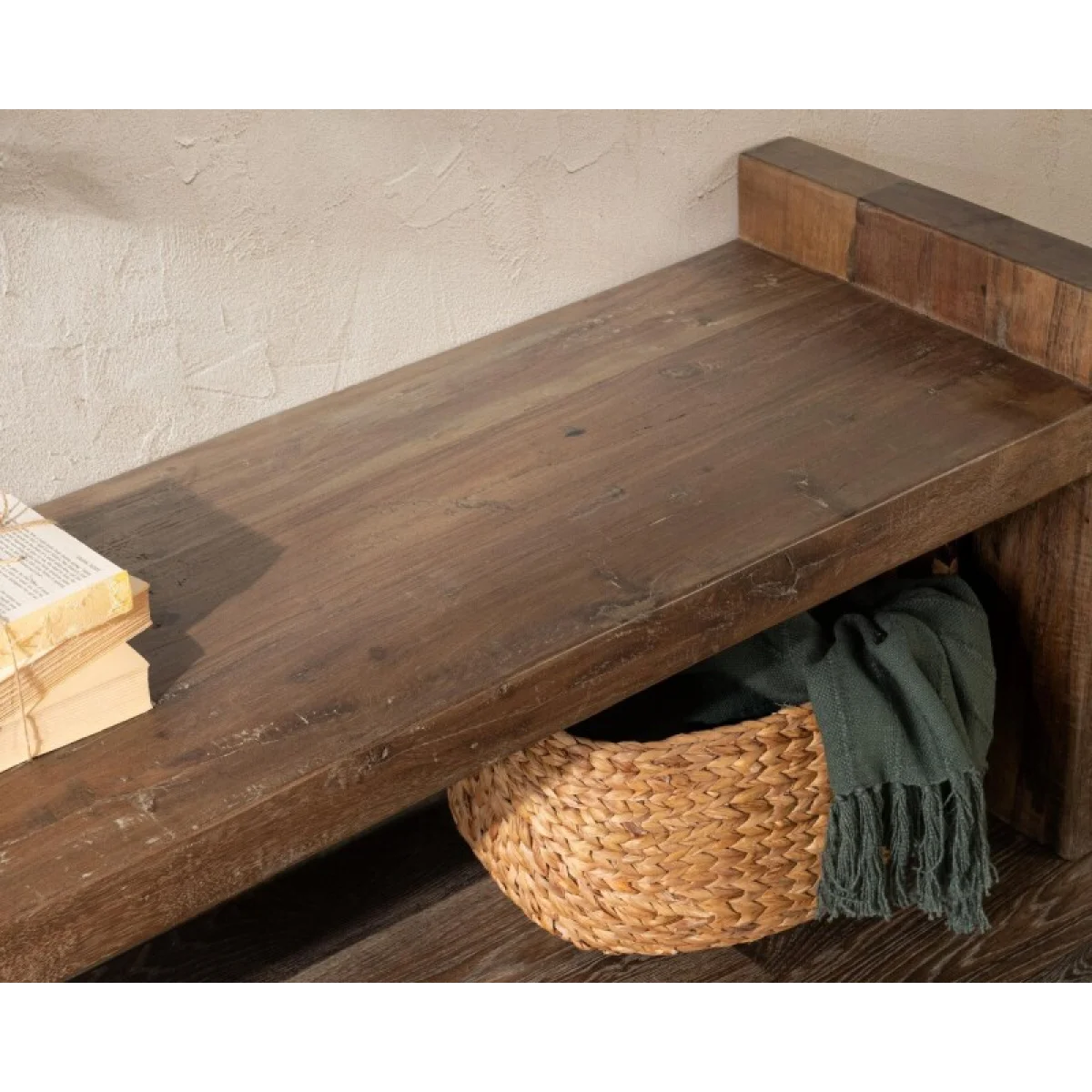 Marsa Reclaimed Wood Bench Chairs & Benches Brown 12