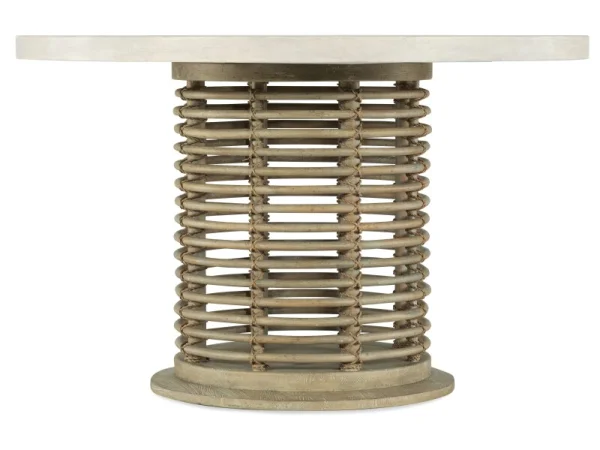 Surfrider 48in Rattan Round Dining Table Dining Tables Brown 17