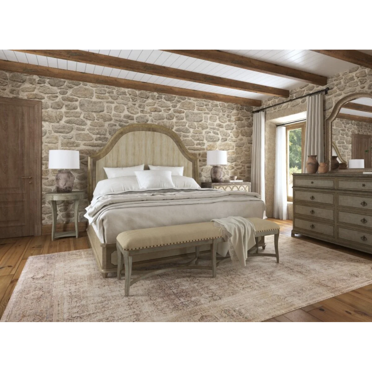 Alfresco Lauro King Panel Bed with Metal Beds Beds 7