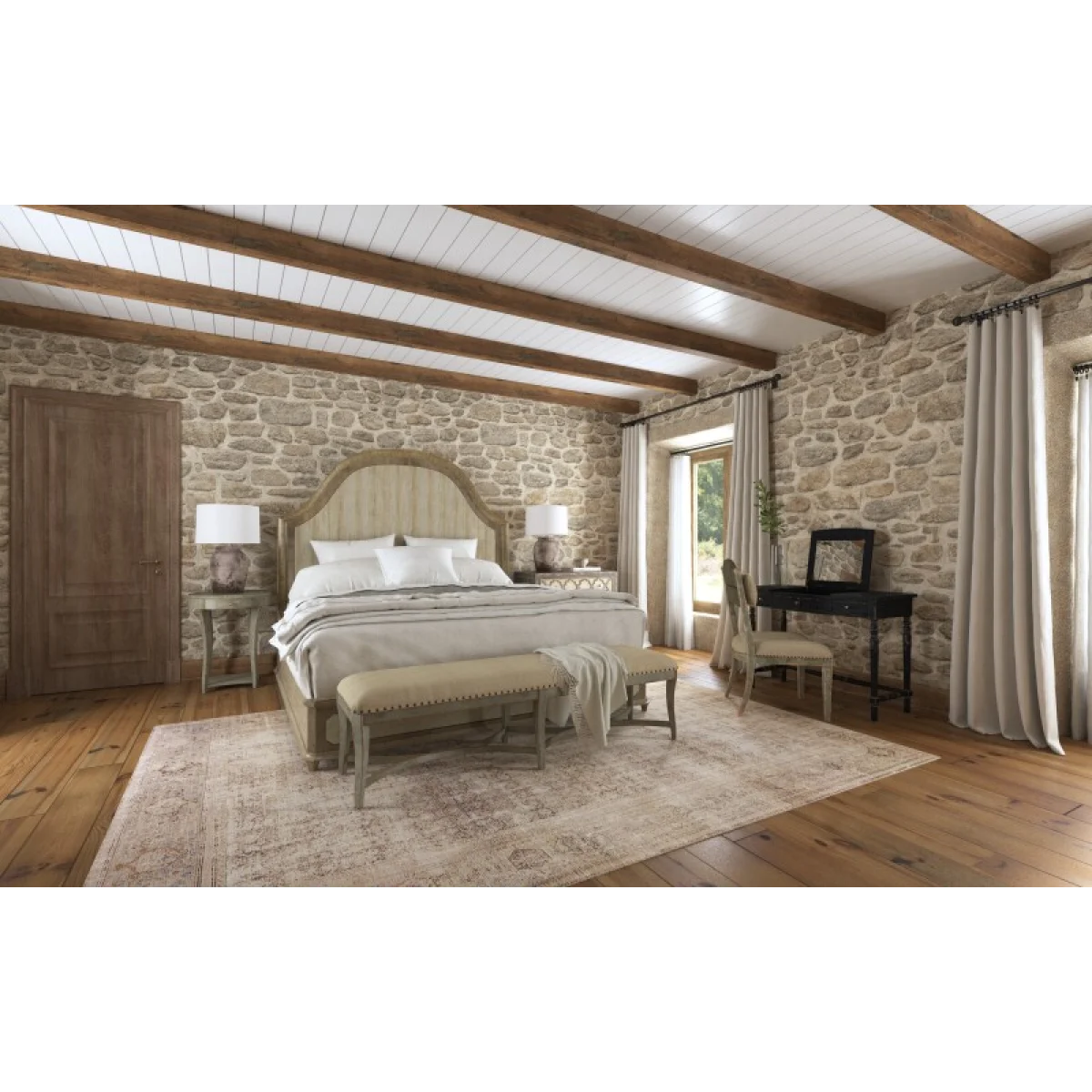 Alfresco Lauro King Panel Bed with Metal Beds Beds 8