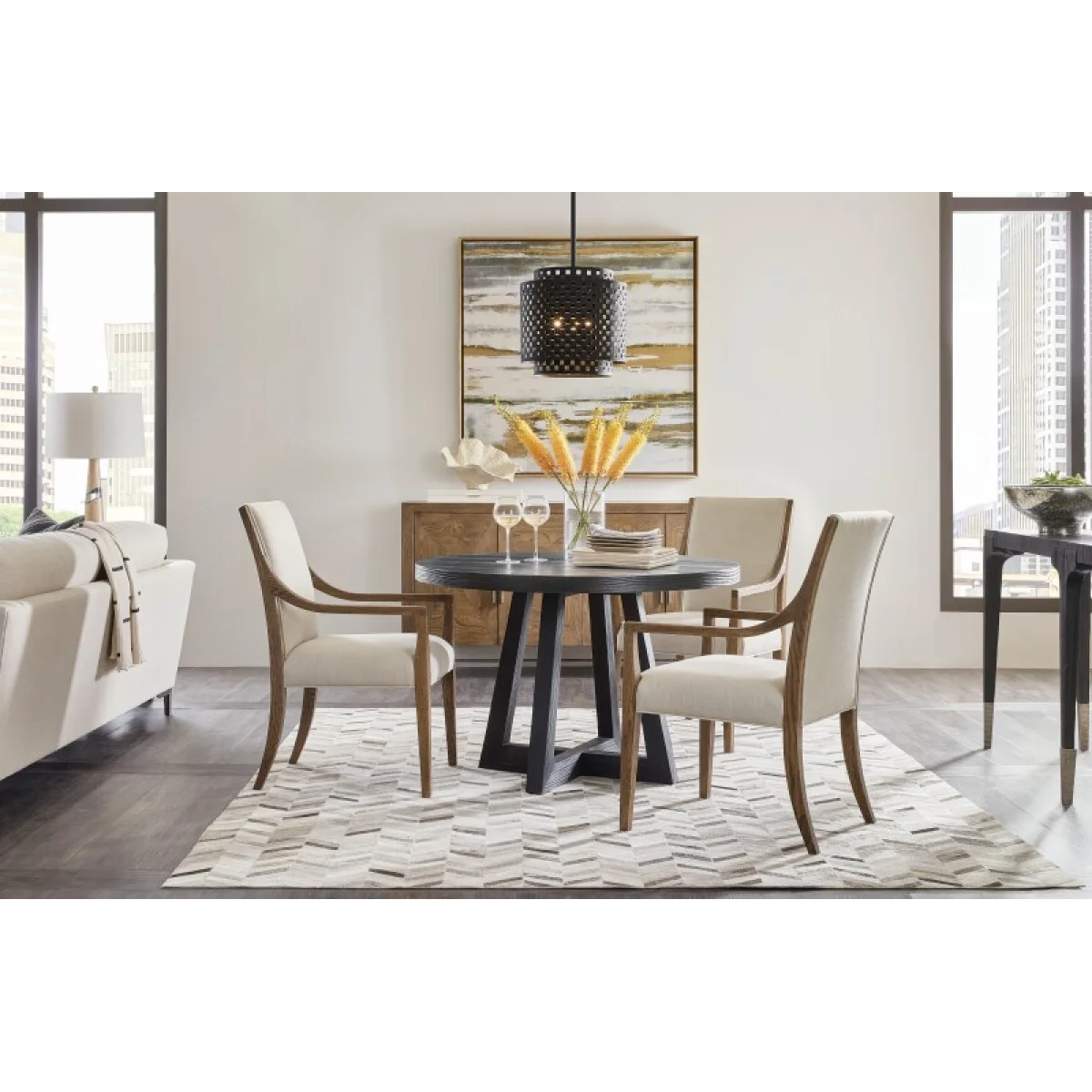 Chapman Shou Sugi Ban Petite Round Dining Table Dining Tables black 7