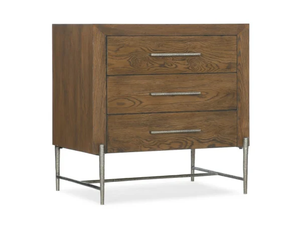 Chapman Three-Drawer Nightstand Nightstands Brown