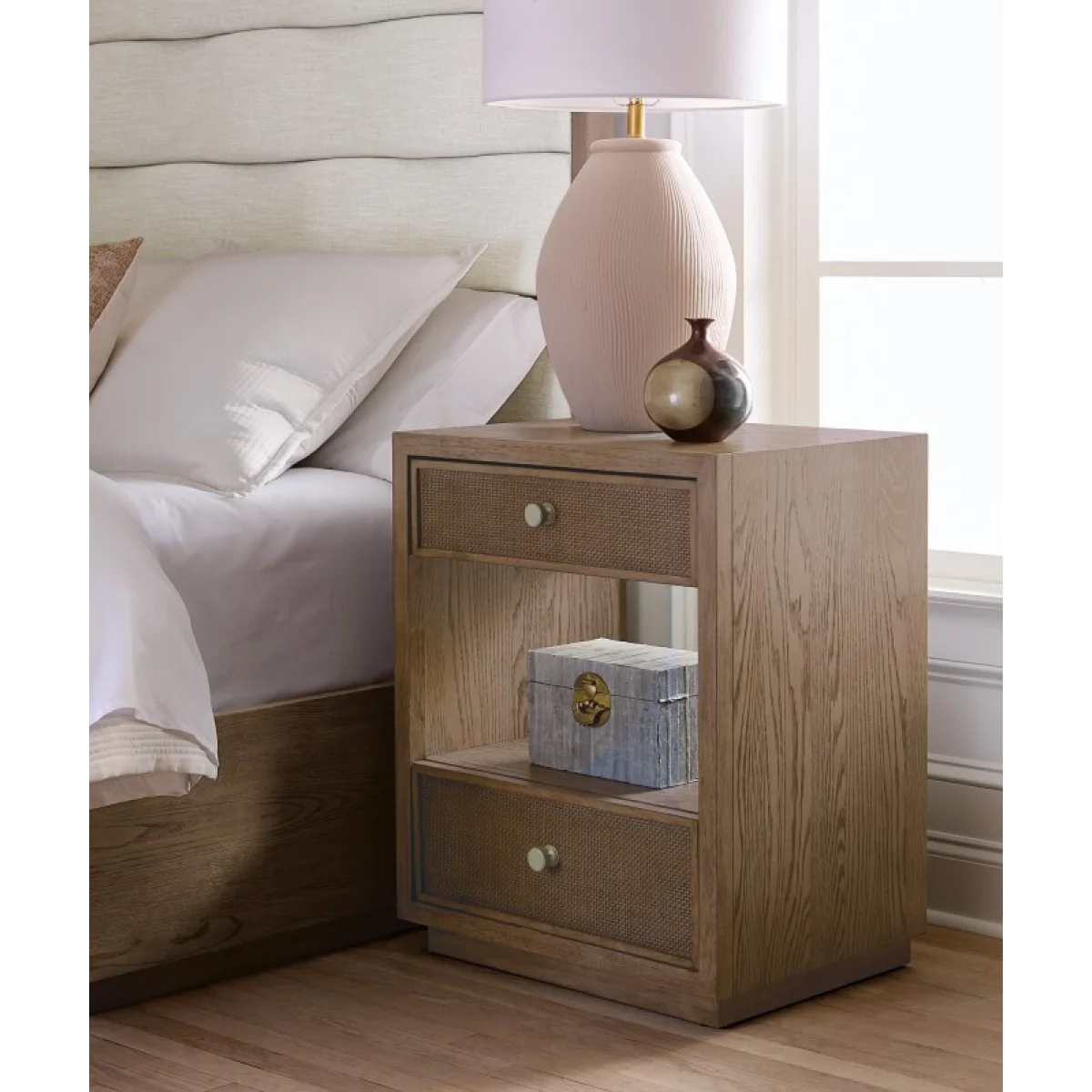 Sonnet Two-Drawer Nightstand Nightstands Brown 9