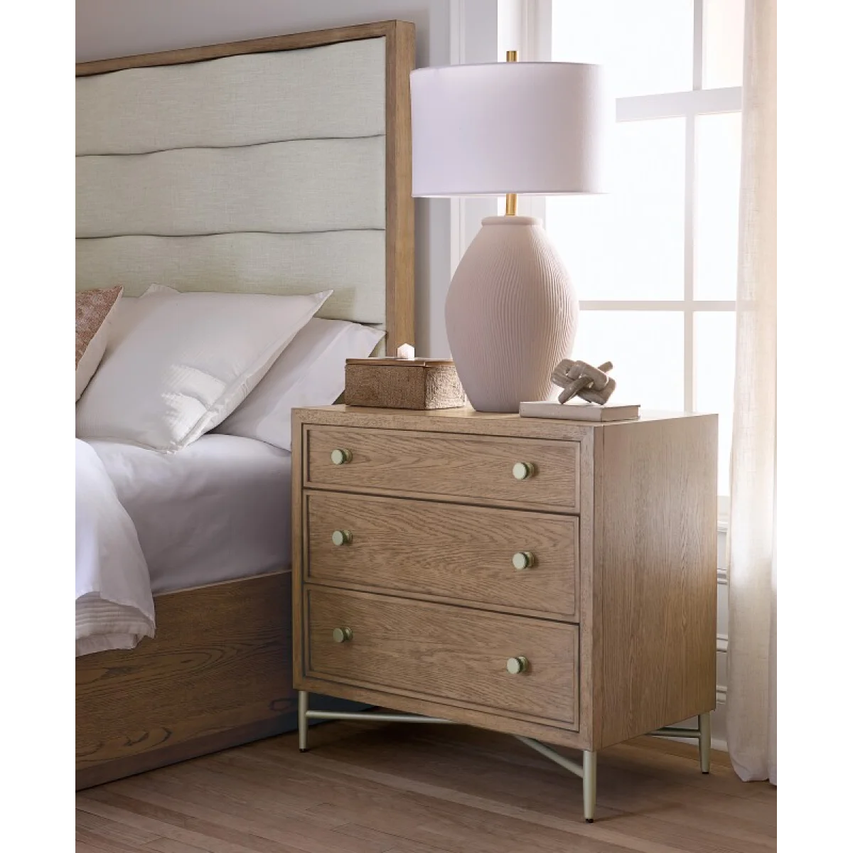 Sonnet Three-Drawer Nightstand Nightstands Brown 9