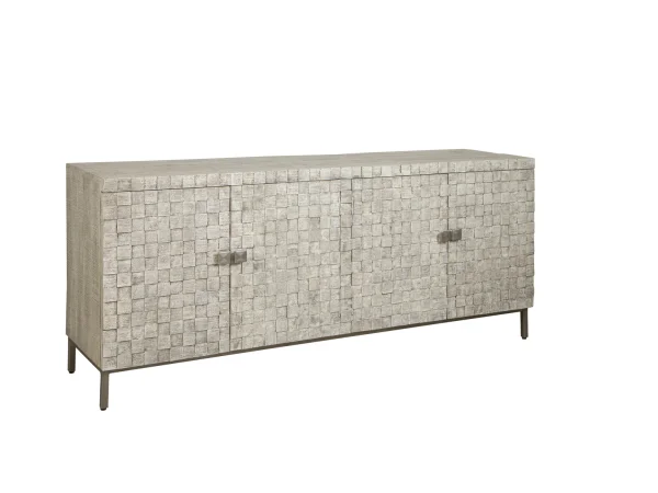 Square Castered Storage Ottoman With Wood Tray Ottomans & Poufs Gray 10