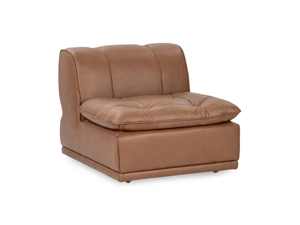 Haven Upholstered Armless Chair White Chairs Brown