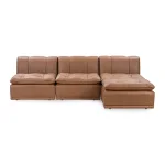 Haven Leather Modular 3pc Sectional W/ Ottoman - Image 3