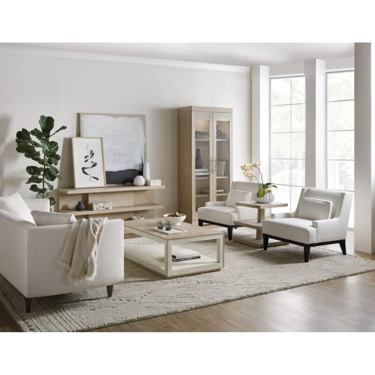 Cascade Display Cabinet Dining Storage Brown 11