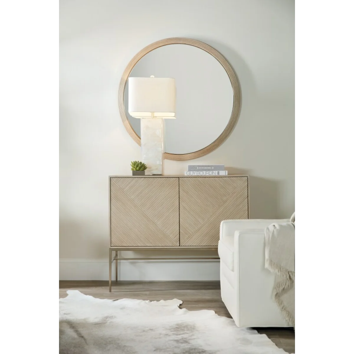 Cascade Round Mirror Bedroom Mirrors Brown 8