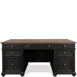 Executive Desk Desks Antique Oak/matte Black 11