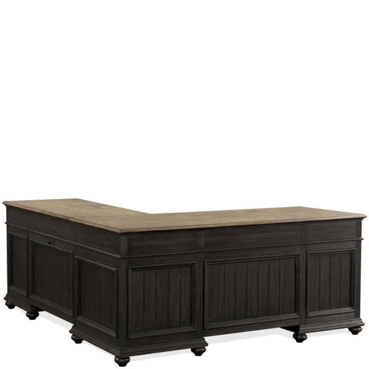 L-desk And Return Desks Antique Oak/matte Black 6